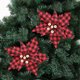 thumbnail image 4 of Adorno navideño de algodón, celosía roja y negra, flor navideña, alambre artesanal, decoración navideña plegable, flor, 5 unidades, rojo brillar Electrónica, 4 of 5