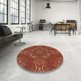 thumbnail image 4 of Ahgly Company Machine Washable Indoor Square Transitional Tomato Red Area Rugs, 6' Square, 4 of 7