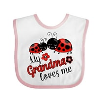 Inktastic My Grandma Loves Me with Cute Ladybugs Boys or Girls Baby Bib