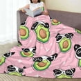 thumbnail image 6 of Pofeuu Panda Avocado Print Ultra-Soft Micro Fleece Blanket,for Bed Or Sofa,All Season Throw Blankets Flannel Blanket-80"x60", 6 of 7