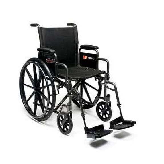Everest & Jennings Advantage LX Wheelchair, Detachable Desk Arms & Swingaway Footrests, 18" Seat, Silvervein Color