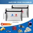 thumbnail image 7 of 2-Pack Fireproof and Waterproof Document Bag - 9" X 7" Large Safe Bag for Documents, Cash, Files with Zipper, 7 of 7