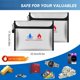 thumbnail image 2 of Paquete de 2 Bolsas Ignífugas e Impermeables para Documentos - Bolsa Grande 23 X 18 cm Documentos, Dinero en Efectivo y Archivos con Cremallera, 2 of 5
