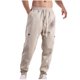 thumbnail image 4 of Pantalones largos de moda para hombre, con cordón, cintura elástica, color sólido, informales, largos, para hombre, 4 of 4