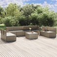 thumbnail image 2 of vidaXL 9 Piece Garden Lounge Set with Cushions Grey Poly Rattan, 2 of 5