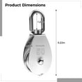 thumbnail image 4 of Stainless Steel Pulley Block M50 2 Pack, 304 Grade Single Wheel Pulley with Swivel Eye Hook, Heavy Duty Lifting Pulley for Flag Pole Rope Wire Cable Systems, 4 of 5