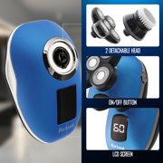 Barbasol 5-Head Rotary Shaver and Rechargeable Nose and Ear Hair Trimmer, Men's, 2-Piece Grooming Bundle, Blue