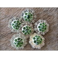 thumbnail image 2 of Set Of 4 Western Screw Back Concho Green Berry Crystals Cowgirl 1 Inch, 2 of 4