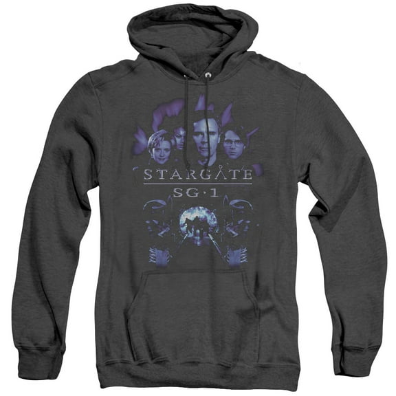 Sg1 Sg1 Stargate Command Adult Heather Hoodie Sweatshirt Black