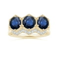 thumbnail image 4 of Angara Natural 3 Ct. Blue Sapphire Classic Ring in 14K Yellow Gold for Women (Ring Size: 3), 4 of 10