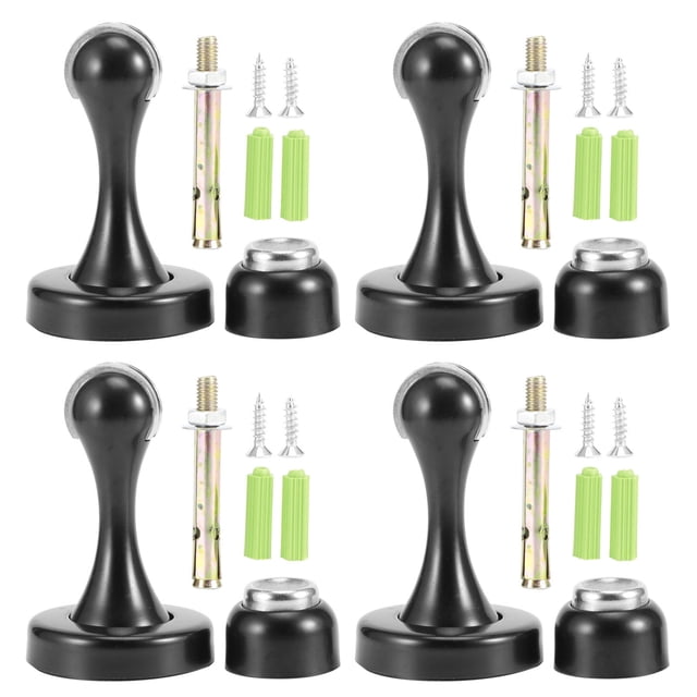 Tope magnético para puerta de Acero Inoxidable Sincero juego de 4 Negro Engrosado