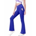 thumbnail image 4 of EnJoCho Girls High Waisted Flare Leggings Yoga Bootcut Pants Solid Color Full Length Bell Bottoms Cross Stretchy Dance Trousers 70s Style, 4 of 5