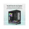 thumbnail image 3 of MONTECH SKY 3 ATX PC Case, Panoramic Glass, Adjustable Airflow, Personalized Design, 360mm Radiator Support, 3x120mm ARGB PWM Fans Pre-Installed, Compact Build for Next-Gen GPU, Black (SKY3B), 3 of 7