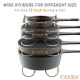 thumbnail image 4 of Caxxa Metal Heavy Duty Pan Rack Pot Lid Rack Kitchen Cabinet Pantry Cookware Organizer Rack Holder 5 Adjustable Dividers 128 X 104 X 89 Inch Chrome, 4 of 5