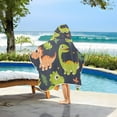 thumbnail image 6 of Cute Dinosaur and Leaf Toddler Hooded Beach Towel 24" x 50" Kids Bath Towels Soft Quick Dry for Swim Pool Boys Girls, 6 of 7