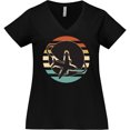 thumbnail image 3 of Inktastic Airplane Trip Vintage Travel Women's Plus Size V-Neck T-Shirt, 3 of 5