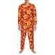 thumbnail image 3 of Fotbe Red Vintage Flowers Pijama de Hombre con Estampado de Manga Larga, Conjunto de 2 Piezas, Ropa de Dormir Suave y Cómoda con Bolsillos-Medium, 3 of 7