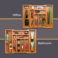thumbnail image 3 of Expandable Bamboo Utensil Drawer Organizer, 17" Long, Adjustable 13"–22.2" Wide, 2" Deep, Up to 8 Compartments for Cutlery, Flatware & Kitchen Tools, 3 of 8