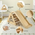 thumbnail image 2 of GLACER 4-in-1 Climbing Triangle w/Ramp, Climbing Toy Set with Rope Wall, Climbing Rock & Climbing Ladder, Fun Slide, Indoor & Outdoor Fun Triangle Climber for Kids Room, Play Room, Daycare (Natural), 2 of 7