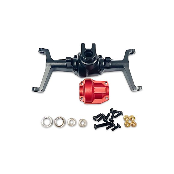 Vogacara Carcasa de eje delantero CNC de aleación de aluminio para 1/18 HOBBYPLUS CR18P Rock Van CNC de aluminio de precisión Kits de construcción modelo Negro