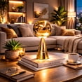 thumbnail image 4 of Ilios Innova | Lámpara de Mesa Esférica Dorada Moderna con Base Cónica, Diseño Decorativo, Ideal para Buró, Sala o Espacios Contemporáneos, 4 of 9