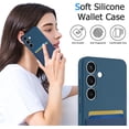 thumbnail image 3 of Samsung Galaxy S24 Plus with Card Holder - Wallet Phone Case Galaxy S24+ Hold 1-2 Cards for Women Men - Protective Soft Silicone Card Case for Samsung Galaxy S24 Plus Blue, 3 of 15