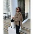 thumbnail image 4 of Women'S Oversized Scarf Jacket Shawl Wraps Knit Long Sleeve Button Winter Peacoat Deep Khaki S, 4 of 9