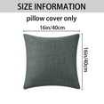 thumbnail image 5 of Unique Bargains Solid Indoor Outdoor Linen Decorative Throw Pillow Cover (2 Count) Black 16" x 16", 5 of 6