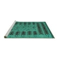 thumbnail image 2 of Ahgly Company Machine Washable Indoor Square Abstract Turquoise Blue Modern Area Rugs, 7' Square, 2 of 4