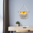 thumbnail image 6 of SWETRACE Vegetable Hanging 2Pcs White Cotton Round Wall Hanging Storage Bohemian Home, 6 of 8