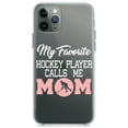 thumbnail image 1 of DistinctInk Clear Shockproof Hybrid Case for iPhone 11 (6.1" Screen) - TPU Bumper Acrylic Back Tempered Glass Screen Protector - My Favorite Hockey Player Calls Me Mom, 1 of 1