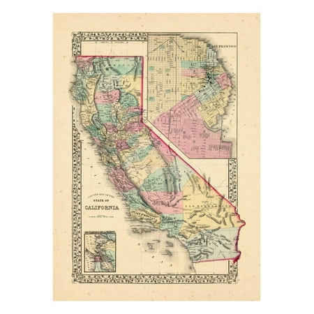 - 1870, California Print Wall Art