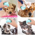 thumbnail image 3 of Cepillo para perros de 80 ml, cepillo de baño para mascotas, dispensador de champú, cepillo de silicona para bañar gatos y perros de pelo corto (azul), 3 of 5