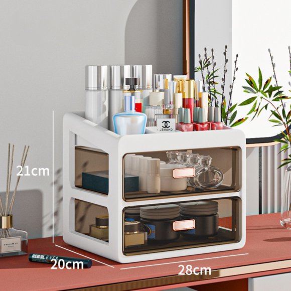 Caja de almacenamiento de cosméticos, tocador, escritorio, cajón transparente, dormitorio, papelería, medicina, ropa, armario de almacenamiento multiusos