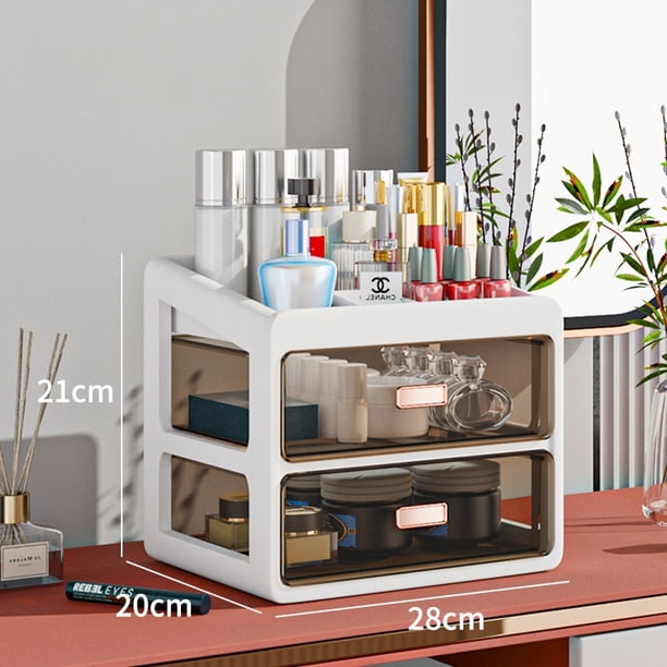 Caja de almacenamiento de cosméticos, tocador, escritorio, cajón transparente, dormitorio, papelería, medicina, ropa, armario de almacenamiento multiusos