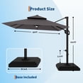thumbnail image 5 of Danolapsi 10ft Cantilever Patio Umbrella with Base Included, 360 Rotation Double Top Rectangle Offset Patio Umbrella with Solar Lights and 8 Steel Ribs, for Backyard, Deck & Pool, 5 of 7