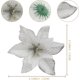 thumbnail image 3 of 30 flores de Pascua navideñas con purpurina, adornos artificiales para árbol de Navidad, 13 cm, color plateado, 3 of 5