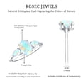 thumbnail image 6 of Rosec Jewels Oval and Pear Cut Ethiopian Opal Ring, Three Stone Ring - AAA Quality, 10K White Gold, US 6.00, 6 of 8