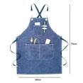 thumbnail image 3 of YAOMOBB Vintage Haircut Chef Apron Work Apron with Pocket Design Comfortable Faux Leather Shoulder Strap Good Air Permeability for Classifying Small Items, 3 of 7