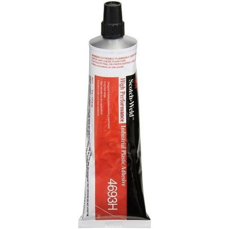 Clear Plastic Adhesive Peel - 3M 30088 4693H High Performance Industrial Plastic Adhesive, Clear, 5 oz.