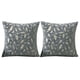 thumbnail image 1 of Juego de 2 fundas de almohada decorativas de piel sintética, plumas doradas y hojas doradas, almohada brillante, 1 of 5