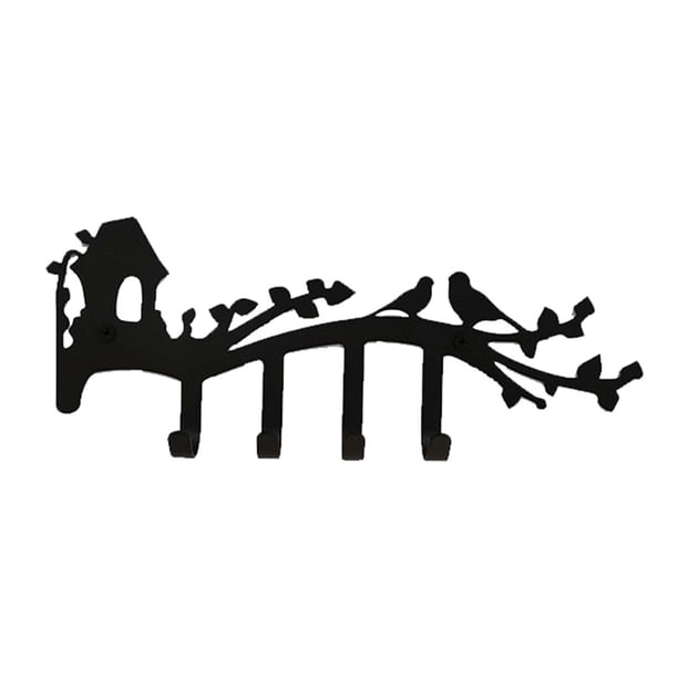 Toystoory Porta llaves montado en la pared, elegante y confiable, negro, nunca pierda las llaves, ganchos para llaves de aplicación amplia Almacenamiento y organización del hogar
