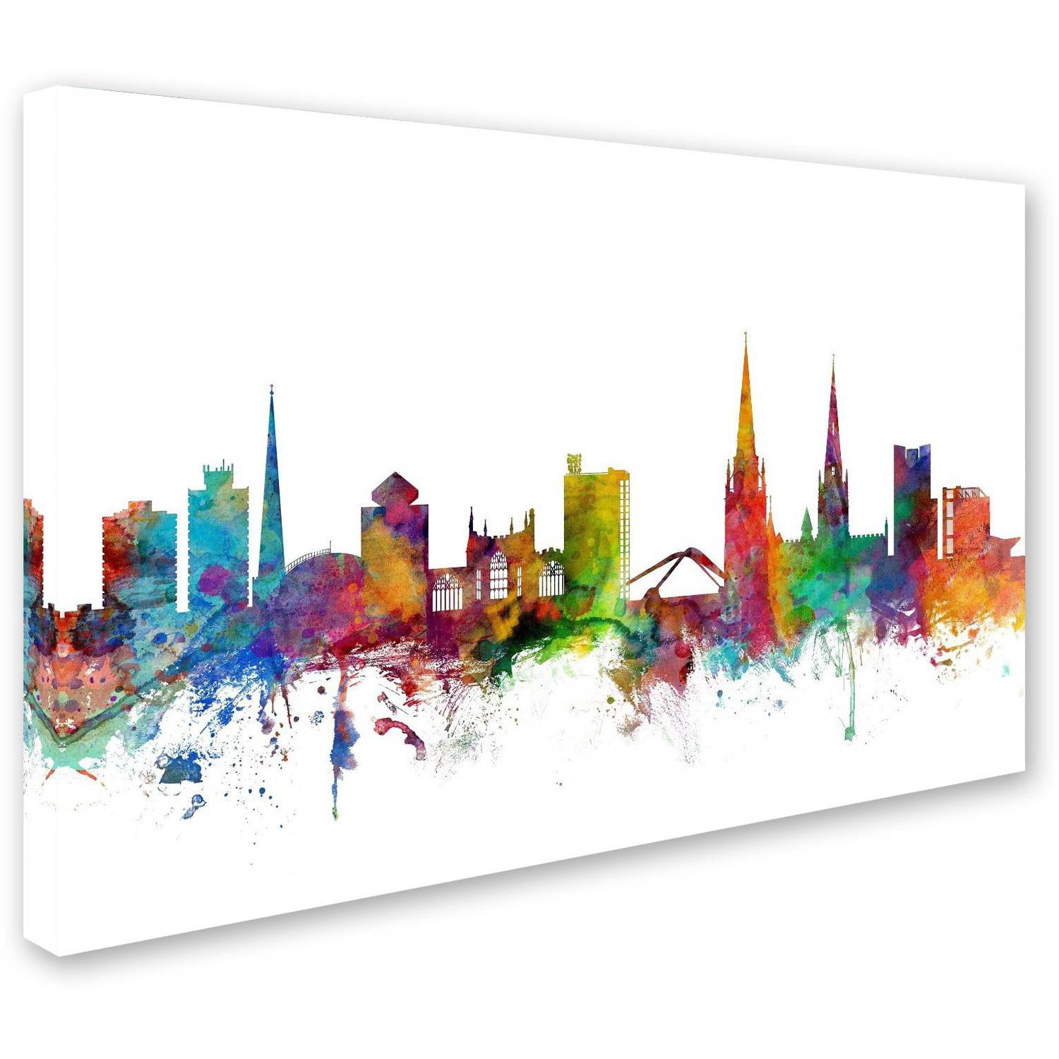 Trademark Fine Art "Coventry England Skyline" Canvas Art by Michael Tompsett