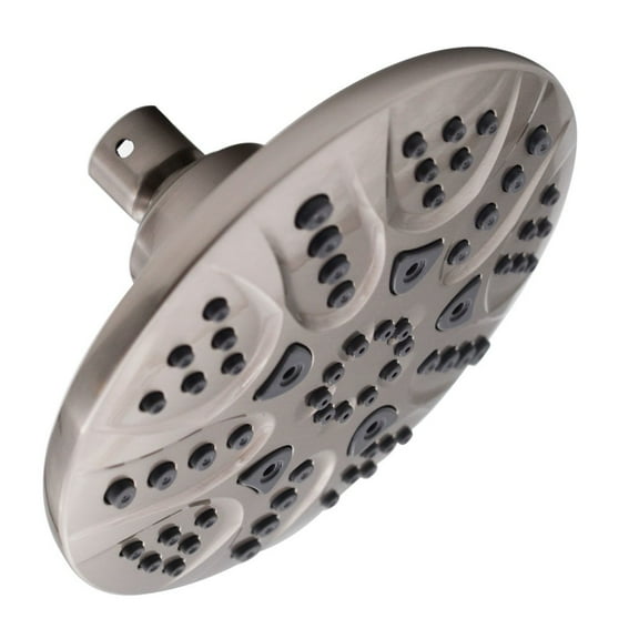 Westbrass SH5700-07 6" Round Thin 5-Function Adjustable Spray Shower Head, Satin Nickel