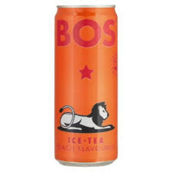 BOS Peach Flavoured Ice Tea Can 300ml