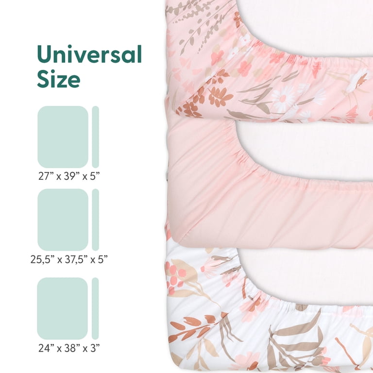 The Peanutshell Fitted Crib Sheets, 3-Pack, Whimsical Floral photo 3
