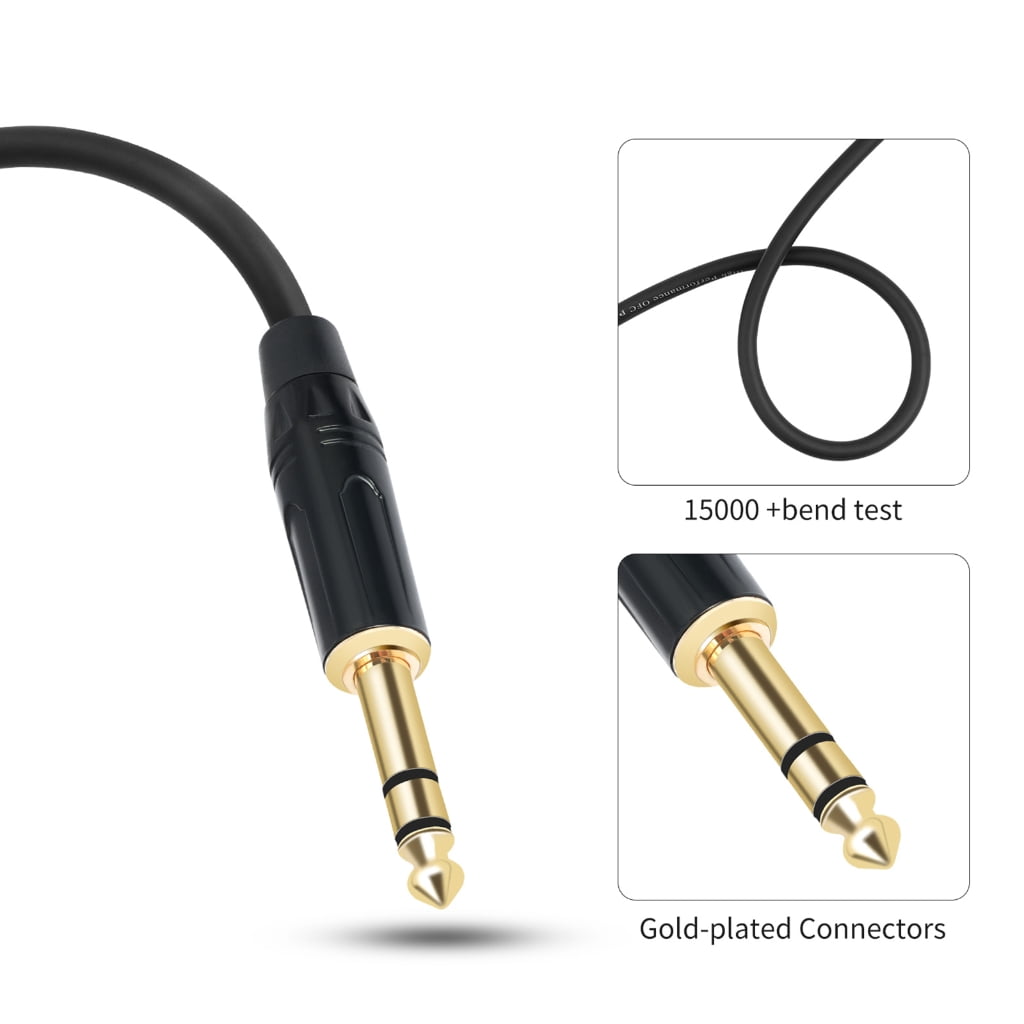 Zeiwohndc 1/4inch Instrument Cable Straight 6.35mm Male to Male Jacks Sound Cord