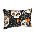 thumbnail image 7 of LNWH Rectangle Pillow Cover, Black Sugar Skulls Flowers Cushion Covers Pillowcase for Couch Bedroom Sofa, 14"x20", 7 of 7