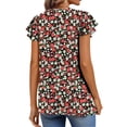 thumbnail image 5 of Fantaslook Womens Blouses Dressy Casual Pleated Tunic Tops Floral Ruffle Sleeve Summer Shirts, 5 of 10