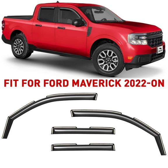 Voron Glass in-Channel Extra Durable Rain Guards for Ford Maverick 2022-2026, Window Deflectors, Vent Window Visors, 4 Pieces - 200587